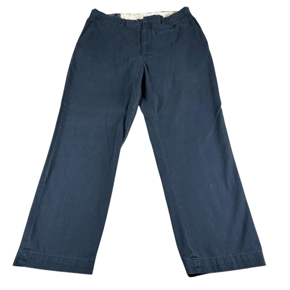 Polo Ralph Lauren Prospect Chino Pants Men 36x30 Navy Cotton Twill Slacks Flawed